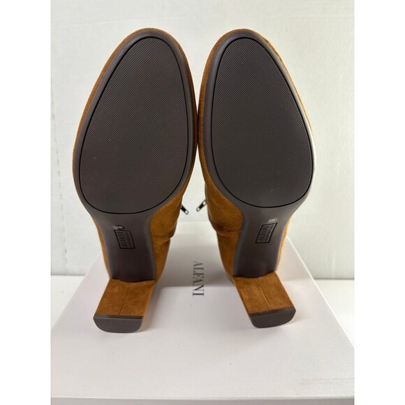 Alfani Women Paam Sculpted Heel Ankle Booties Cognac Brown Faux Suede Size 8M - Picture 5 of 5